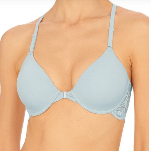 Natori Lush Front Close Contour Underwire Bra Minty / Soft Blue 32 DDD NWOT - Picture 1 of 3